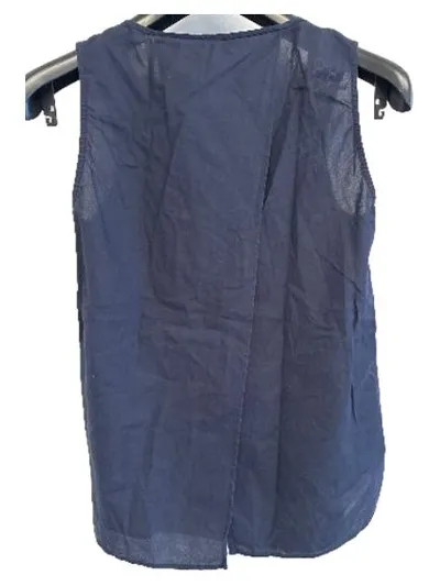 edc by Esprit Damen Top Ärmellos Häkeldetail Blau Gr. S 36
