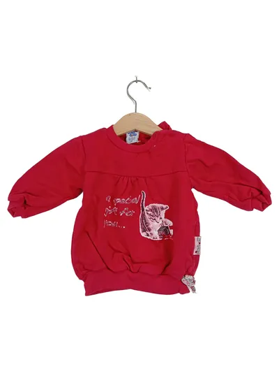 DING DONG Kinder Pullover Mädchen Gr. 62 Pink Katze Langarm Casual