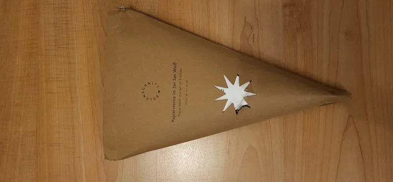 Eulenschnitt Papiersterne 3er Set Weihnachtsdeko Weiß 60cm 5
