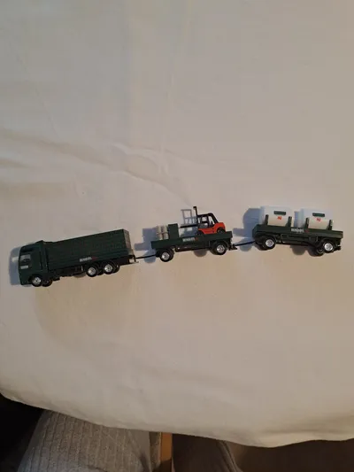 BRINKHOFF's Spielzeug LKW mit Anhänger Gabelstapler Grün Modellauto