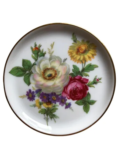 FÜRSTENBERG Platzteller Weiß Porzellan Klassisch Blumenmotiv 10cm