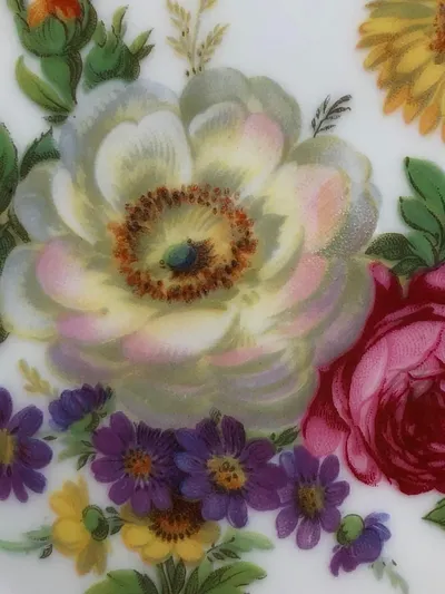 FÜRSTENBERG Platzteller Weiß Porzellan Klassisch Blumenmotiv 10cm