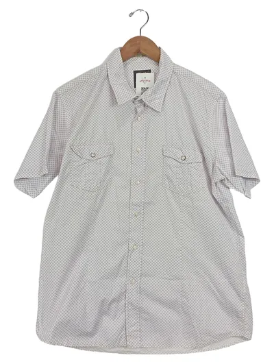 Springfield Herren Kurzarm Hemd Weiß Punkte Gr. 54/XXL Casual