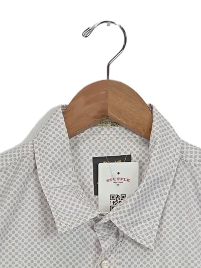 Springfield Herren Kurzarm Hemd Weiß Punkte Gr. 54/XXL Casual
