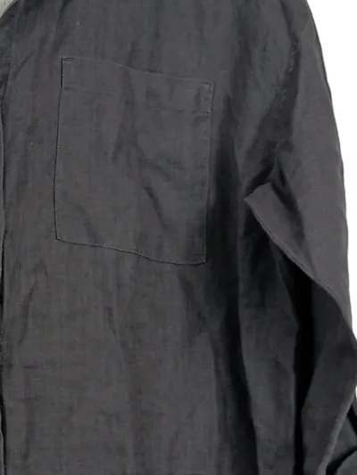 H&M Home Herren Leinen Hemdbluse Grau Gr. M Casual Langarm