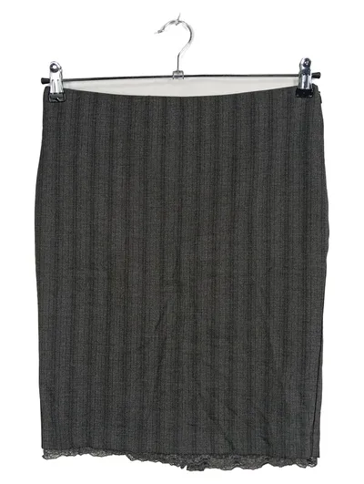 SISLEY Damen Bleistiftrock Gr. 42 Grau Nadelstreifen Spitze Elegant