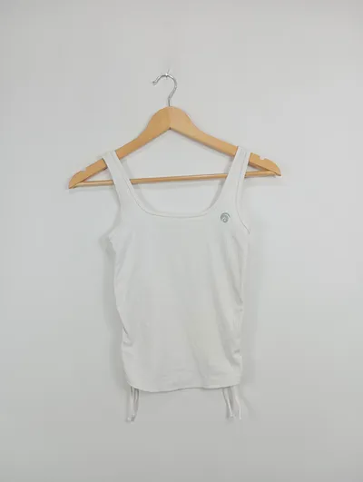 Oceans Apart Damen Top Shirt Gr. 36/S Weiß Sportlich Rippstrick