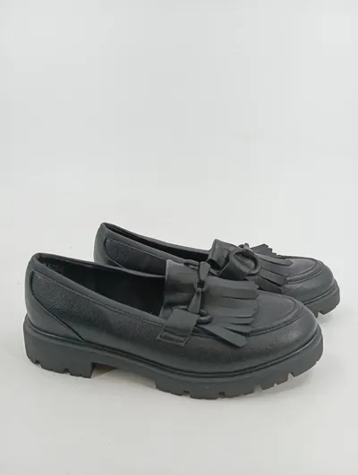 MARCO TOZZI Damen Slipper Loafer mit Quaste Gr. 38 Schwarz Modisch