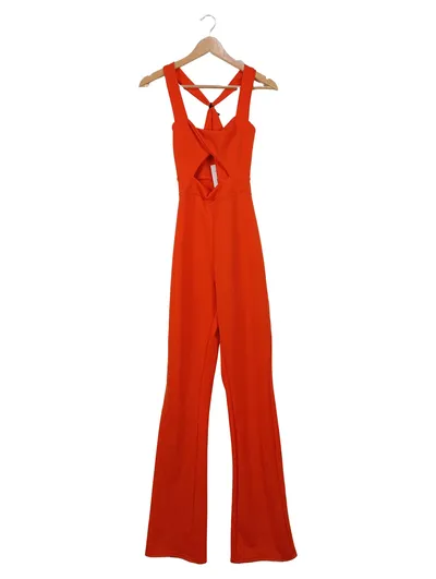 PrettyLittleThing Damen Jumpsuit Orange Gr. 38 Cut-Out Elegant