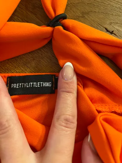PrettyLittleThing Damen Jumpsuit Orange Gr. 38 Cut-Out Elegant
