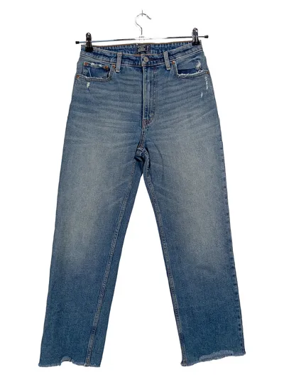 Abercrombie & Fitch Damen Jeans Straight Leg Blau Gr. 25 Casual The 90s High