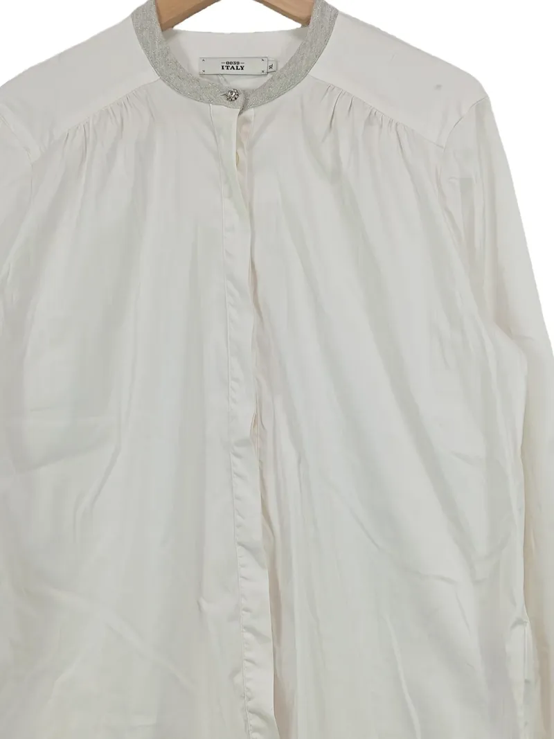0039 Italy Damen Hemdbluse XL Weiß Casual Langarm 3