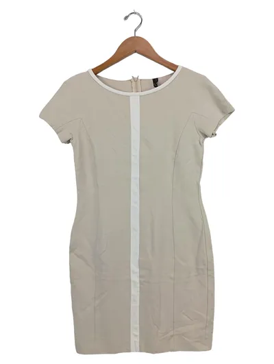 Marc Cain Damen Etuikleid Gr. 36/S Beige Elegant Kurzarm