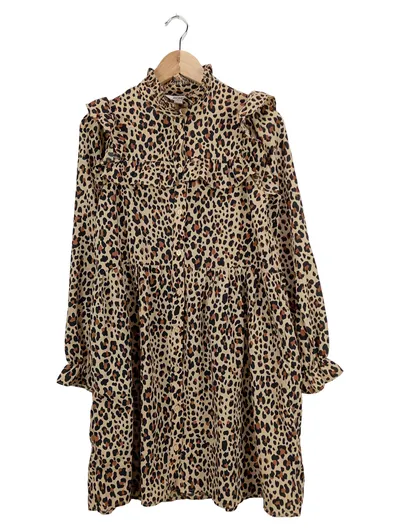 Monki Damen Freizeitkleid Leopardenmuster Gr. 34/XS Mehrfarbig