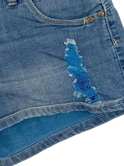 Stitch & Soul Damen Jeans Shorts M Blau Distressed Casual