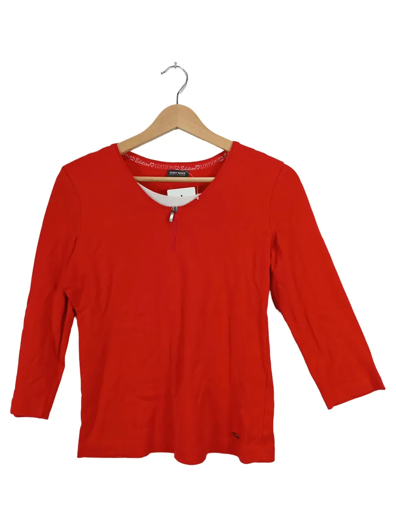 Gerry Weber Edition Damen Langarmshirt Rot Gr. 40 Reißverschluss 1