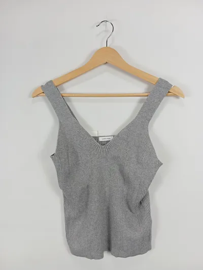 LASCANA Damen Rippstrick Top Grau Gr. 36;S Casual
