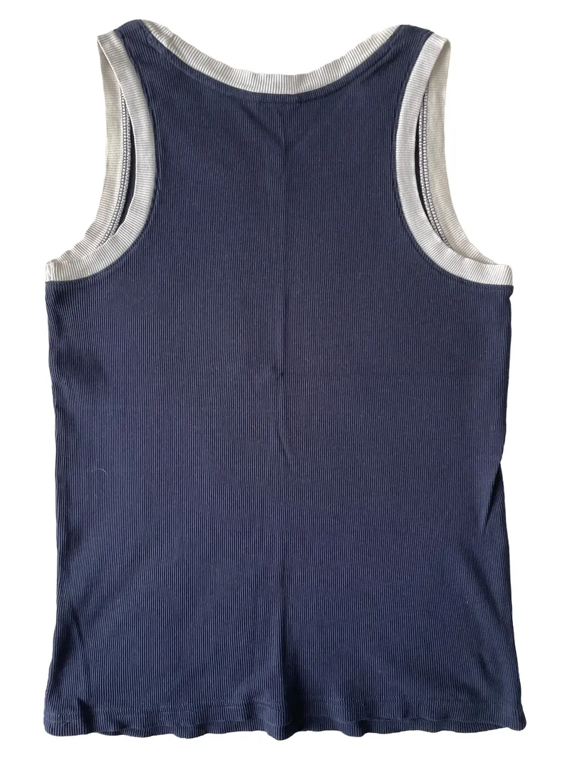 DELMAO Herren Tanktop Unterhemd Basic Blau Gr. M 2