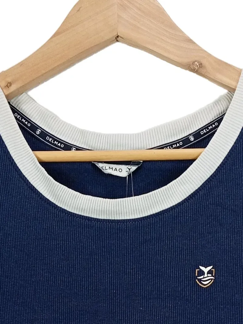 DELMAO Herren Tanktop Unterhemd Basic Blau Gr. M 3