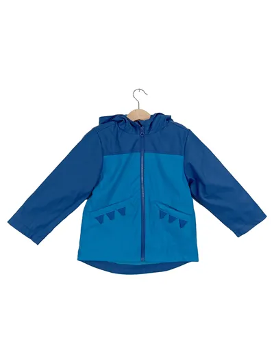 Infinity Kids Kinder Outdoorjacke Kapuze Tiermotiv Blau Gr. 98