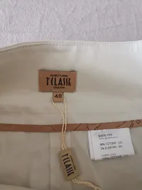 Alviero Martini 1ᴬ Classe Damen Faltenrock 40 Beige Casual Kartenmuster Gürtel 2