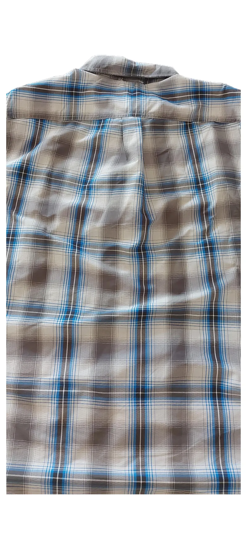 Eddie Bauer Herren Business Hemd Kariert Kurzarm Blau Grau M (48) 2
