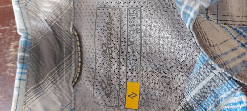 Eddie Bauer Herren Business Hemd Kariert Kurzarm Blau Grau M (48) 6