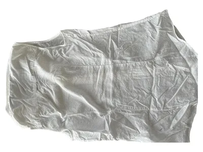 Massimo Dutti Damen Business Bluse ärmellos Gr. 36/S Weiß Strukturmuster