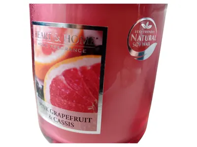 Heart & Home Pink Grapefruit & Cassis Duftkerze Wachs Zylinder 11cm Pink