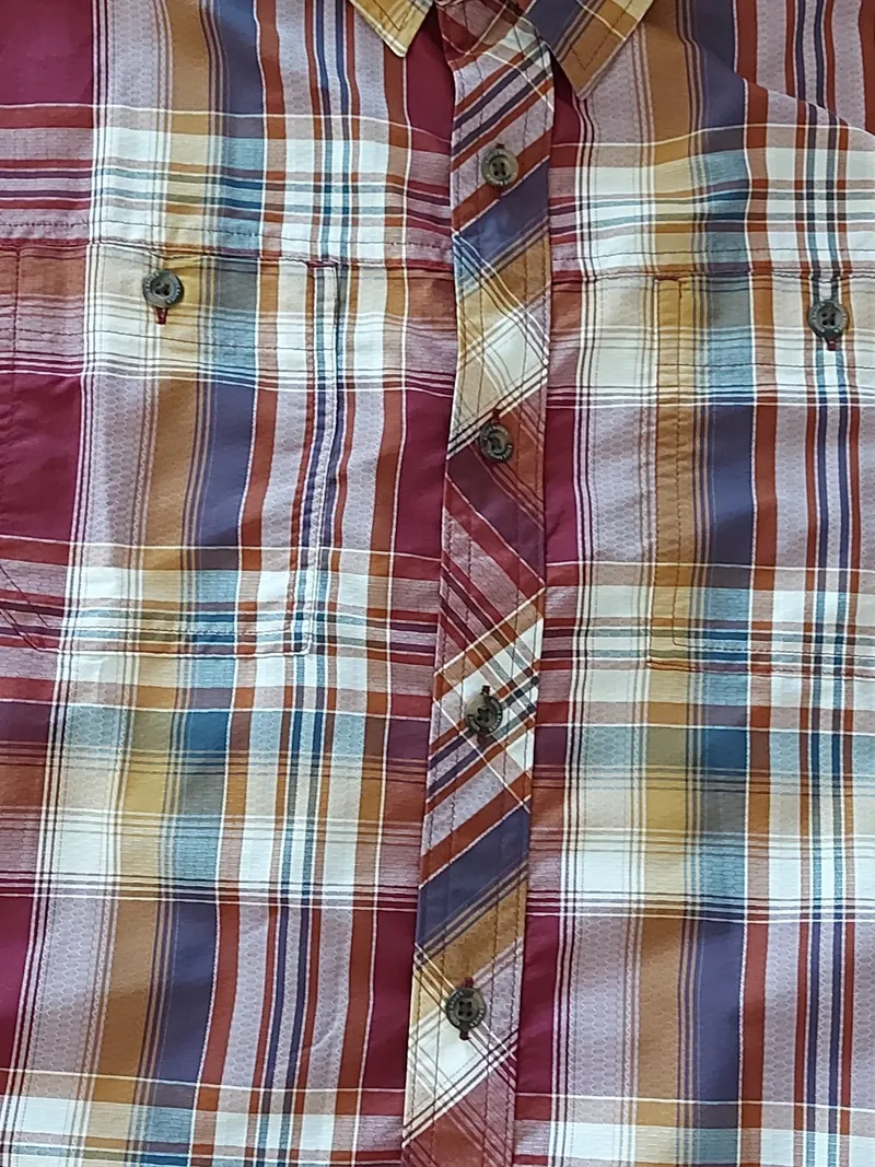 Eddie Bauer Herren Freizeithemd M (48) Kariert Mehrfarbig Kurzarm Casual 4