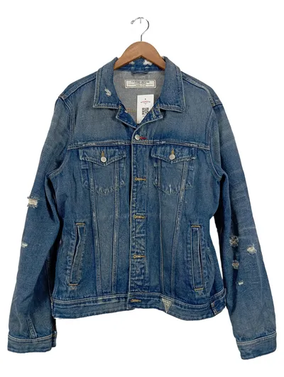 GUESS Jeansjacke Herren XL Blau Streetwear Denim Jacke