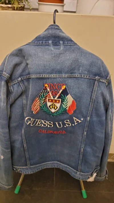 GUESS Jeansjacke Herren XL Blau Streetwear Denim Jacke