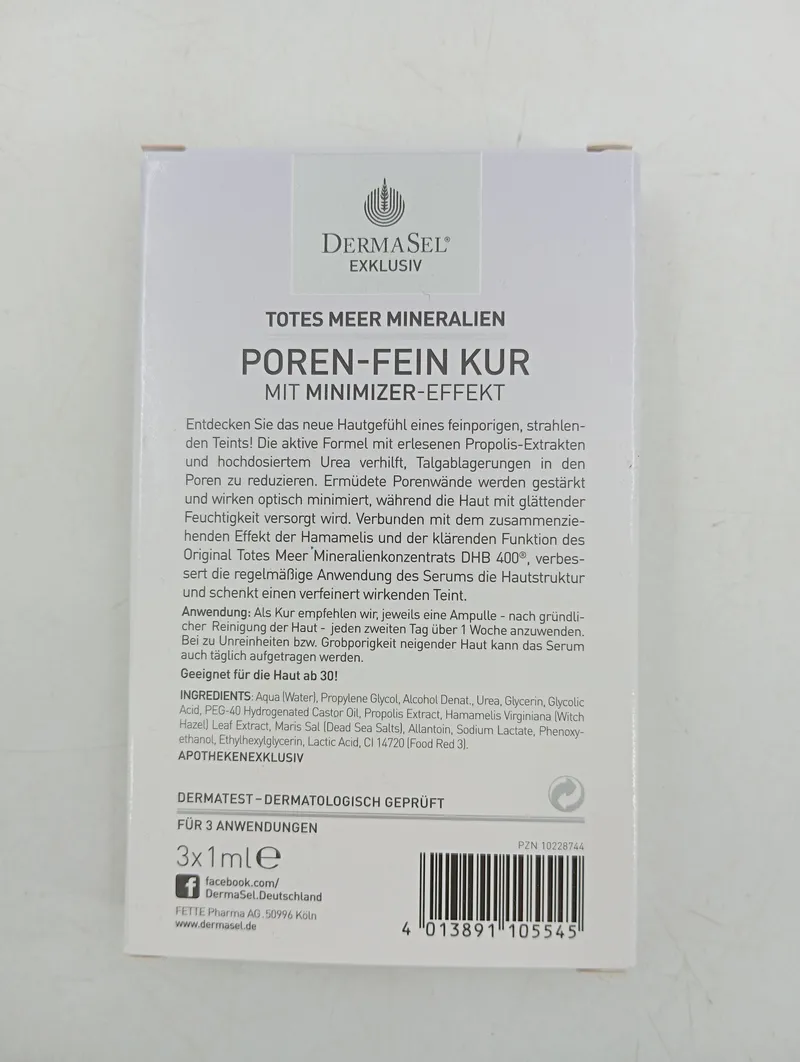 DermaSel Poren-Fein Kur Serum 3x1ml Ampullen Minimizer-Effekt Haut ab 30 2