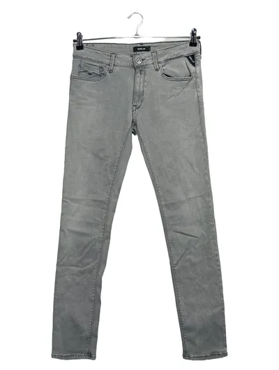 Replay Damen Jeans Anbass Slim Fit Grau W30/L30 Stretch Skinny