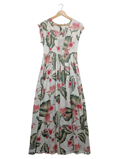 ROXY Damen Sommerkleid Blumenmuster Gr. 38/M Mehrfarbig Maxikleid