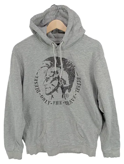 Diesel Herren Hoodie mit Print Grau Einheitsgröße Casual