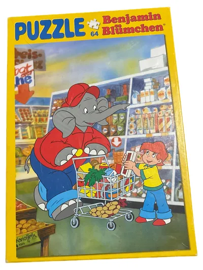 Benjamin Blümchen Puzzle 64 Teile Supermarkt Einkaufen Vintage
