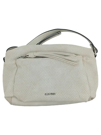 SURI FREY Damen Henkeltasche Beige Modern Lochmuster Quaste 27x16 cm