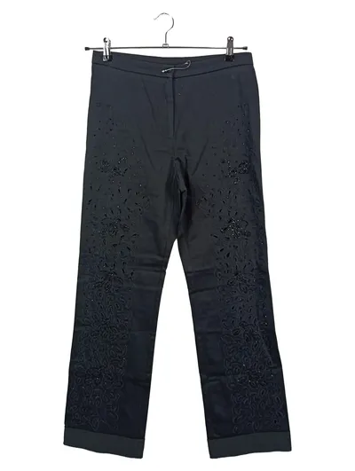 Ribkoff Damen Anzughose Schwarz Gr. 40 mit Stickerei & Perlen Elegant