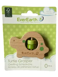 EverEarth Greifling Schildkröte Holz Baby Spielzeug 0m+ FSC Natur 1