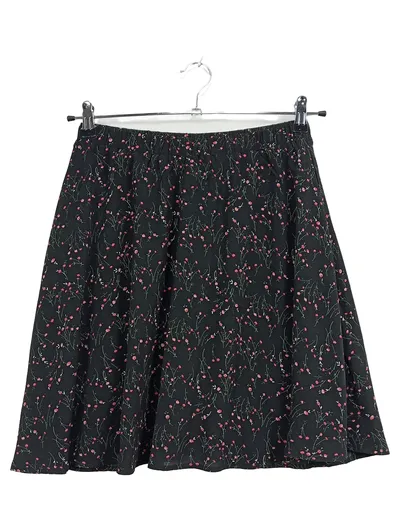 ABOUT YOU Damen A-Linienrock Blumenmuster Schwarz Gr. 38 M