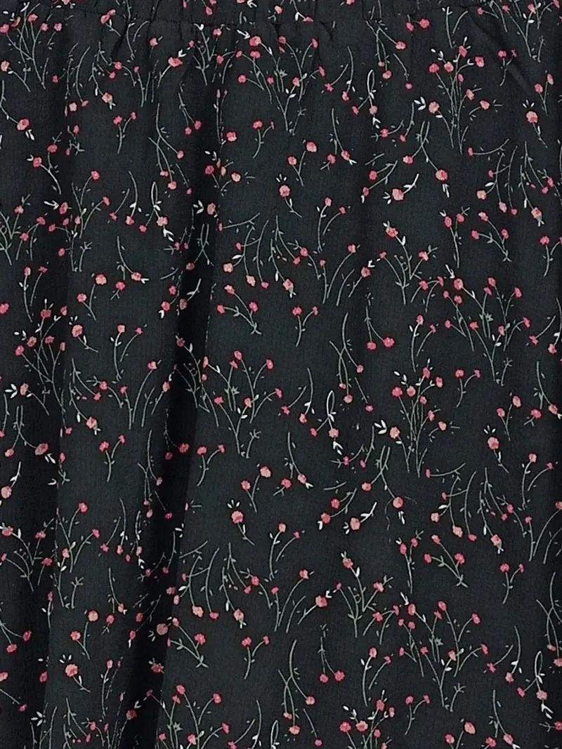 ABOUT YOU Damen A-Linienrock Blumenmuster Schwarz Gr. 38 M 4
