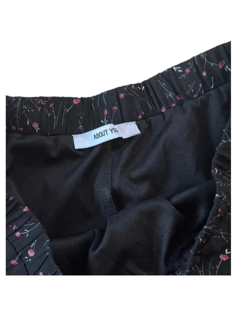 ABOUT YOU Damen A-Linienrock Blumenmuster Schwarz Gr. 38 M 6