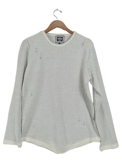 Carisma Herren Pullover Grau L Strukturmuster Destroyed Casual Langarm