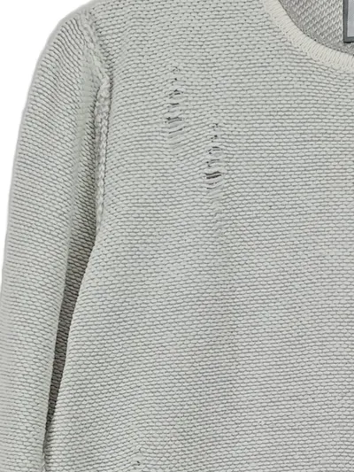 Carisma Herren Pullover Grau L Strukturmuster Destroyed Casual Langarm