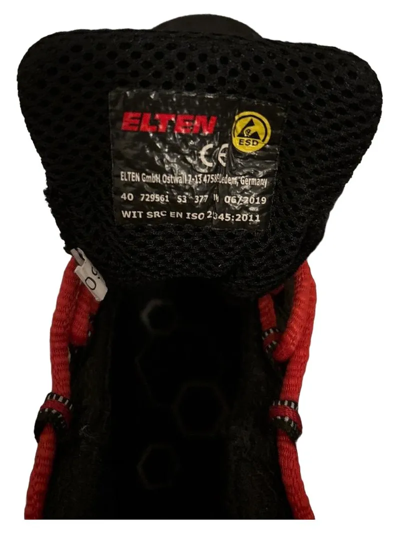 ELTEN Sicherheitsschuhe Herren Gr. 40 Schwarz Rot S3 ESD Arbeitsschuhe 3