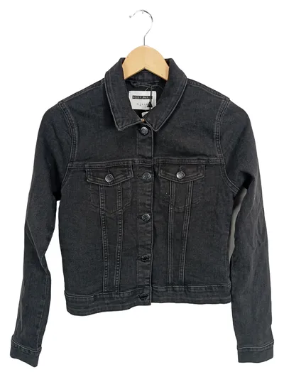 Noisy May Damen Jeansjacke Gr. S Schwarz Langarm Casual Baumwolle