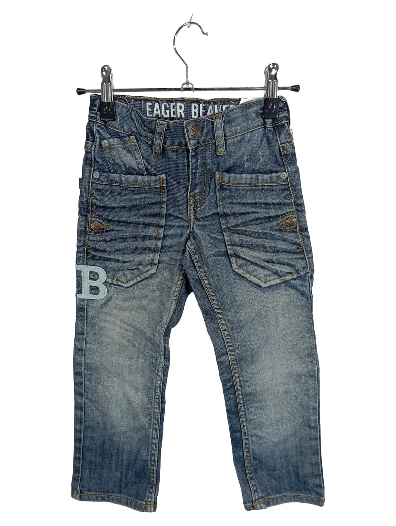 Eager Beaver Kinder Jeans Cargohose Gr. 110 Blau Baumwolle 1