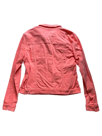 SOCCX Damen Jeansjacke Gr. 38 Orange Casual Baumwolle Langarm