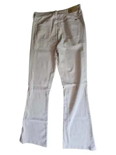 G-Star RAW 3301 High Flare Damen Jeans Hose W31 Gr 40 Beige Baumwolle Casual